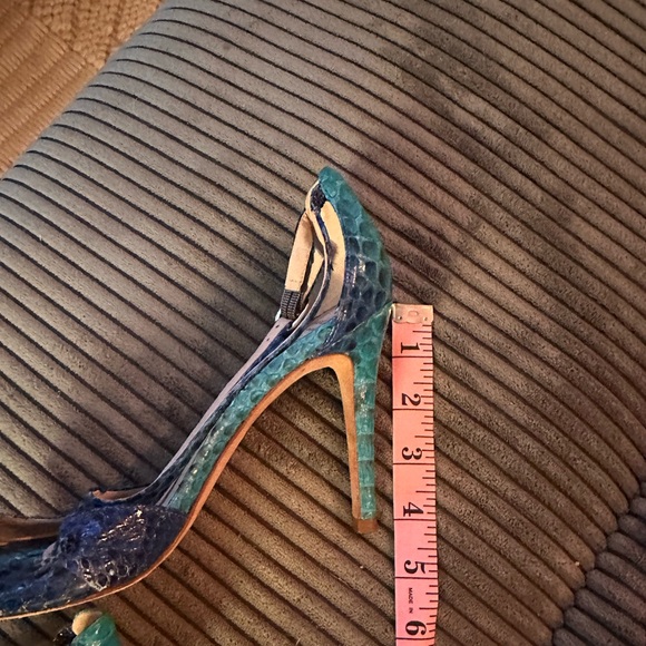 Alexrandre Birman Multi Blue Snakeskin Heels, Size 9.5 - Picture 9 of 9